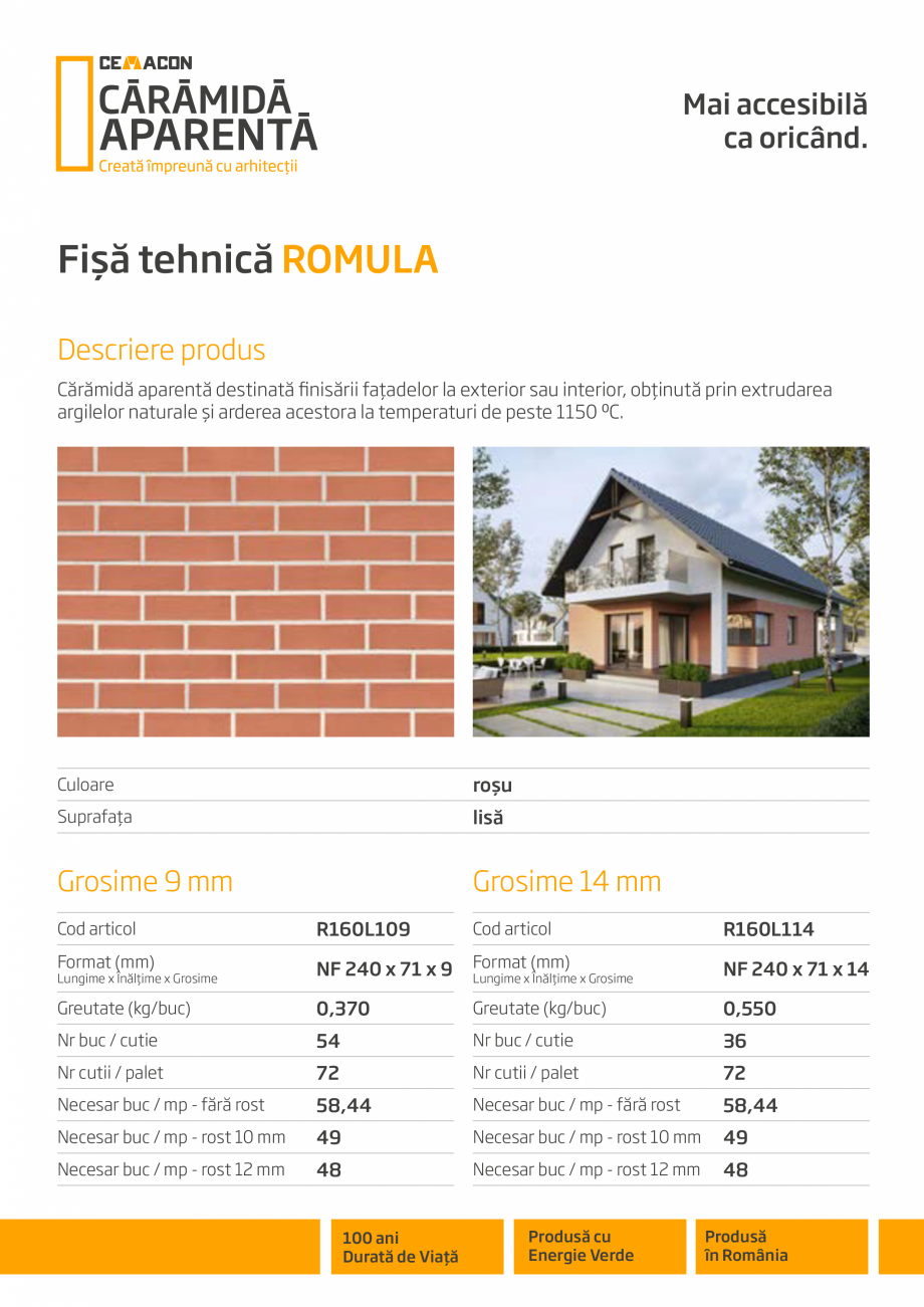 Pagina 1 - Caramida aparenta CEMACON ROMULA Fisa tehnica Romana Mai accesibilă
ca oricând.

Fișă...