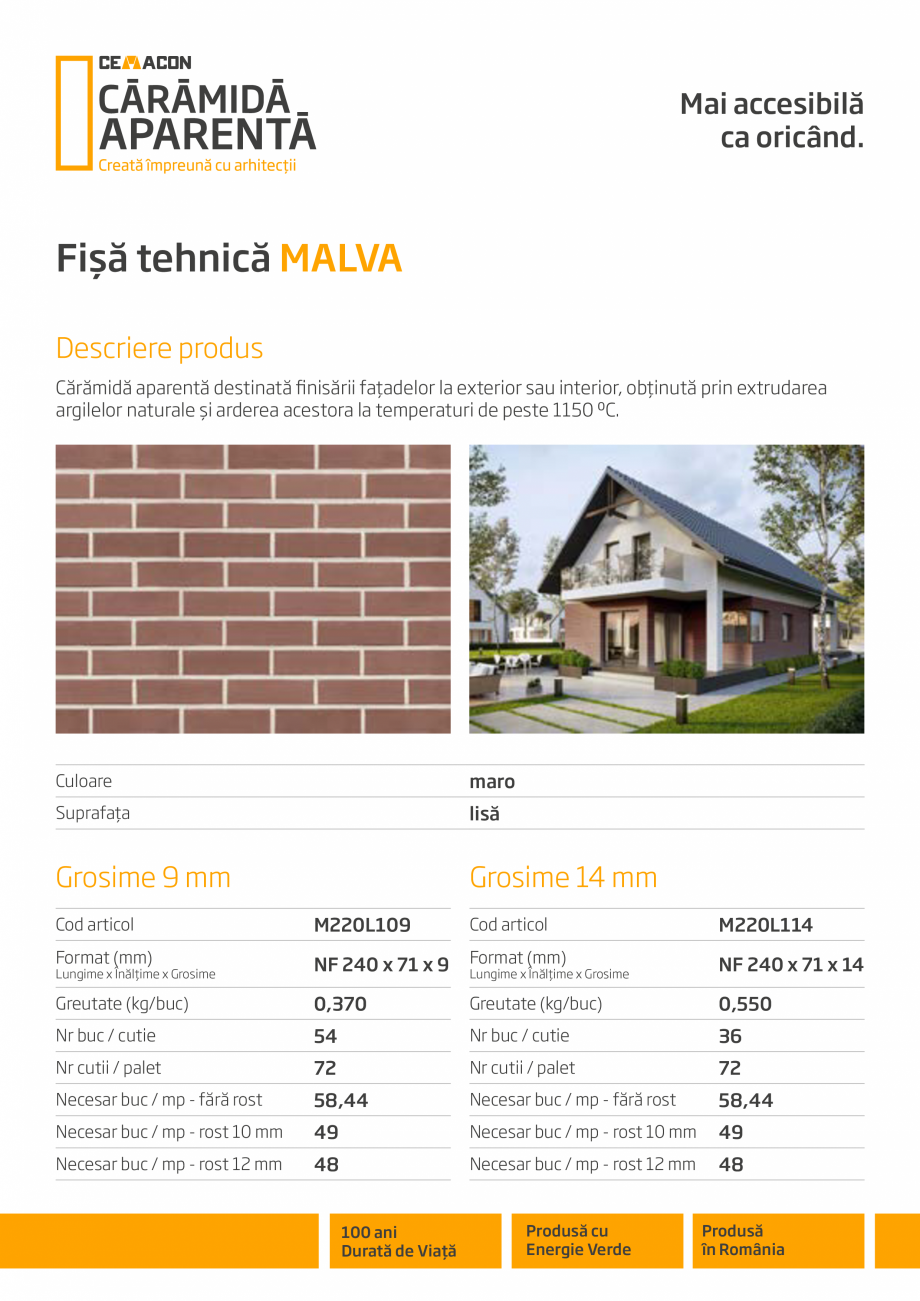 Pagina 1 - Caramida aparenta CEMACON MALVA Fisa tehnica Romana Mai accesibilă
ca oricând.

Fișă ...