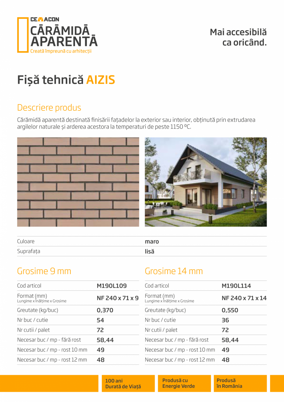 Pagina 1-Caramida aparenta CEMACON AIZIS Fisa tehnica Romana Mai accesibilă
ca oricând.

Fișă tehnică...