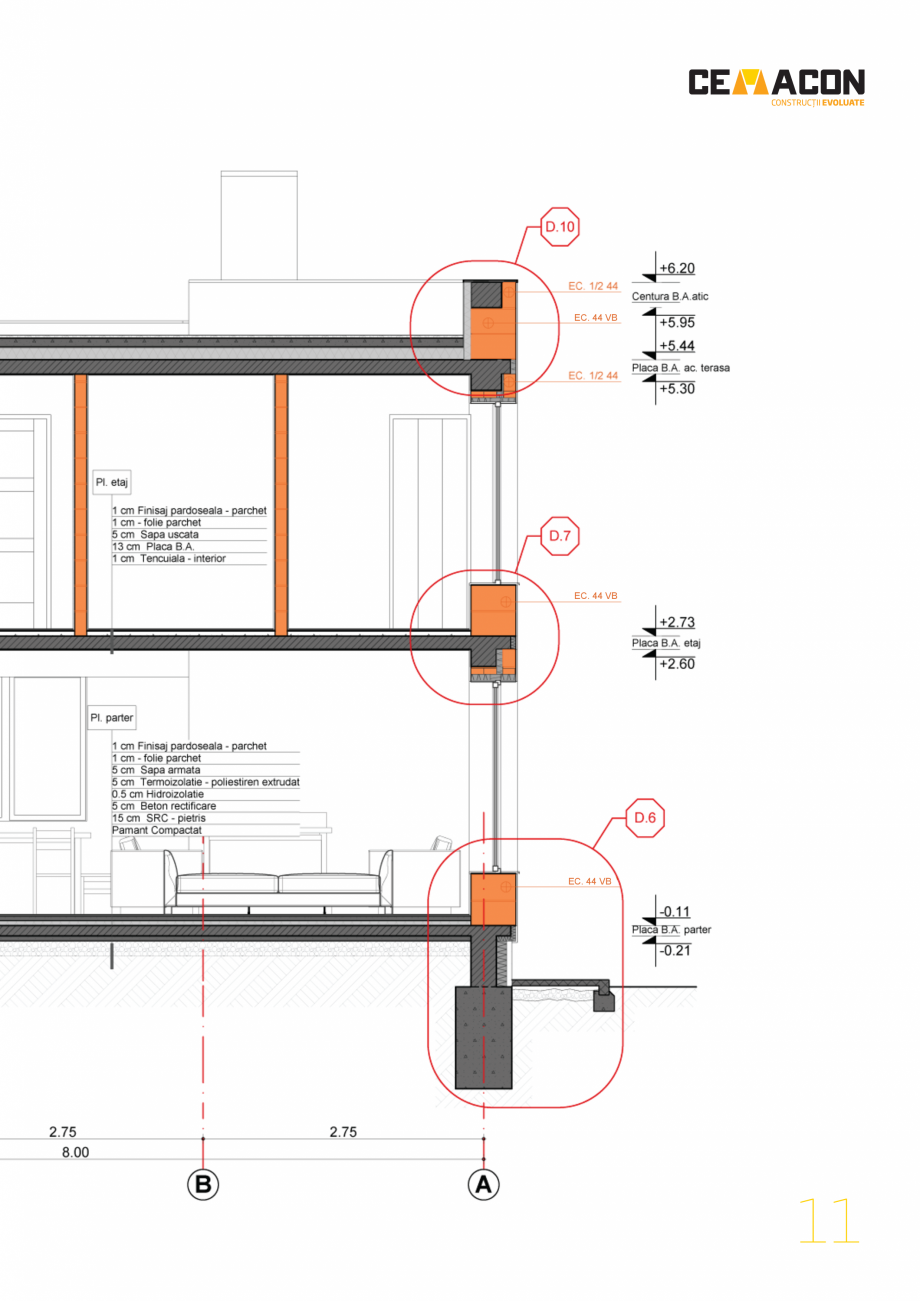 Pagina 11-Detalii de executie CEMACON EVOCERAMIC 44 VB Instructiuni montaj, utilizare Romana asc.ro...