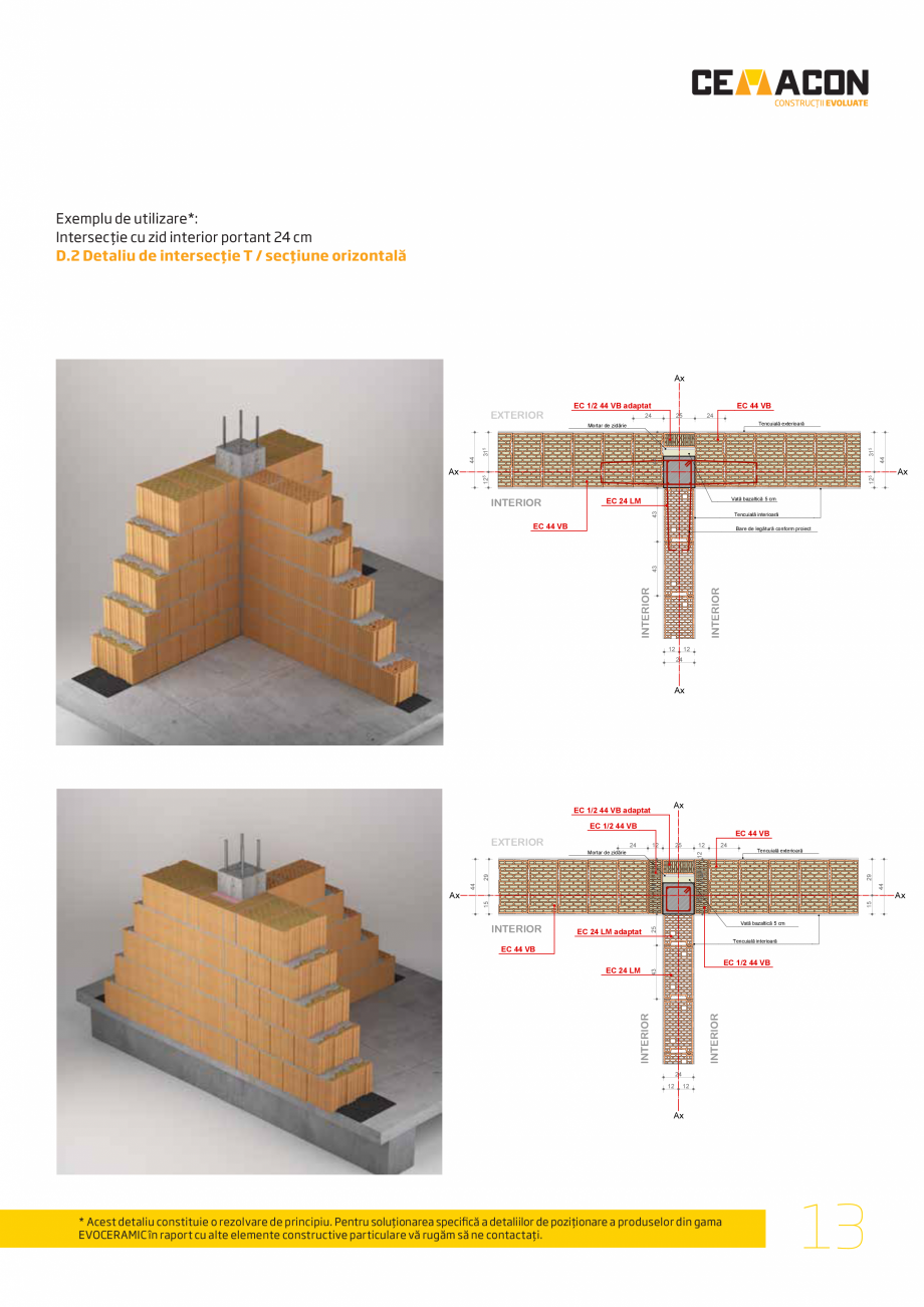 Pagina 13-Detalii de executie CEMACON EVOCERAMIC 44 VB Instructiuni montaj, utilizare Romana en extr. - mortar...