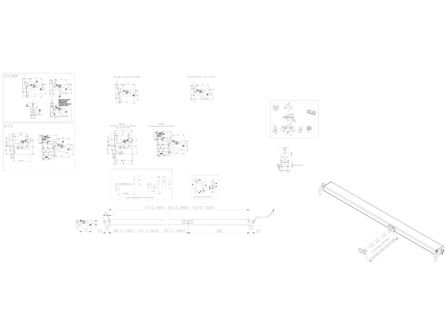 Pagina 1-CAD-DWG Actuator electric cu lant: cursa maxima 1000 mm KADRA Detaliu de montaj QUASAR L 