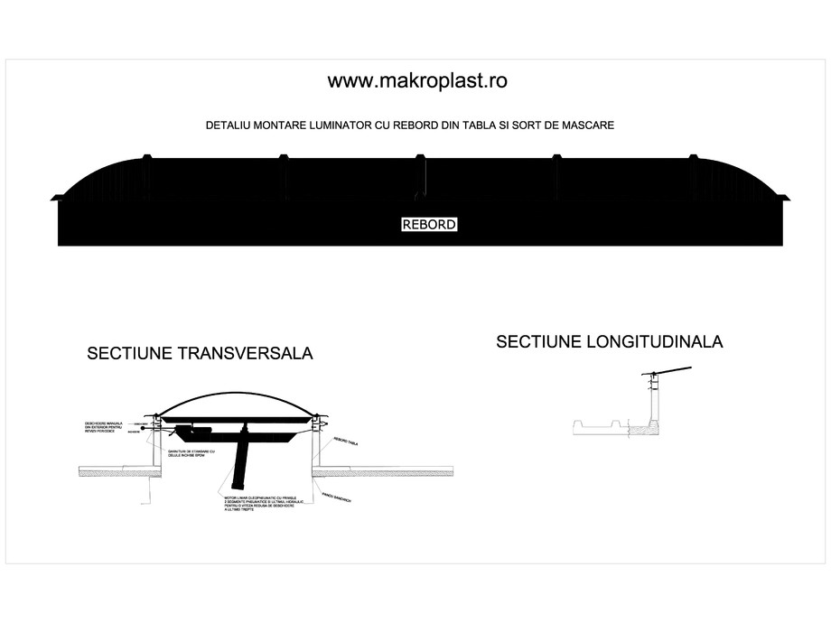 Pagina 1-CAD-DWG Detaliu montare luminator cu rebord din tabla si sort de mascare KADRA Detaliu de montaj 