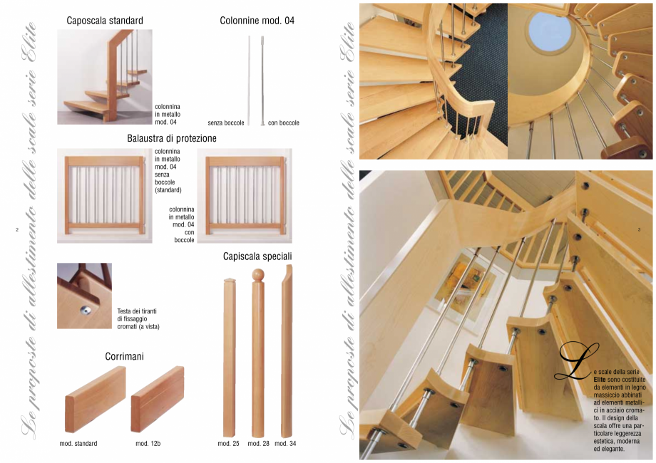 Pagina 2-Scari interioare ESTFELLER ELITE Catalog, brosura Italiana alaustra di protezione
colonnina in...