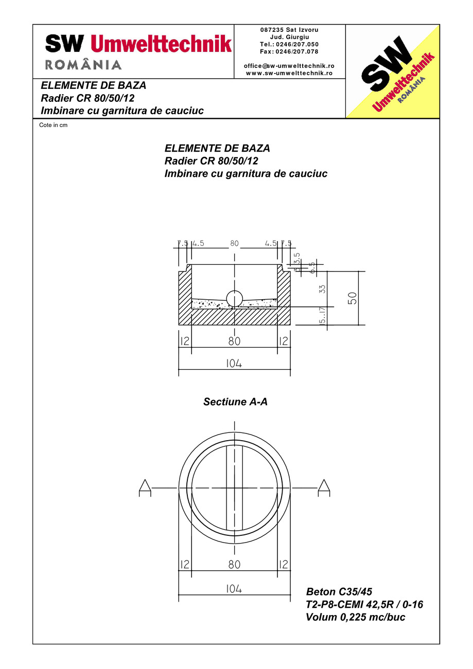 Pagina 1-CAD-PDF Radier CR80.50.12 SW UMWELTTECHNIK Detaliu de produs 