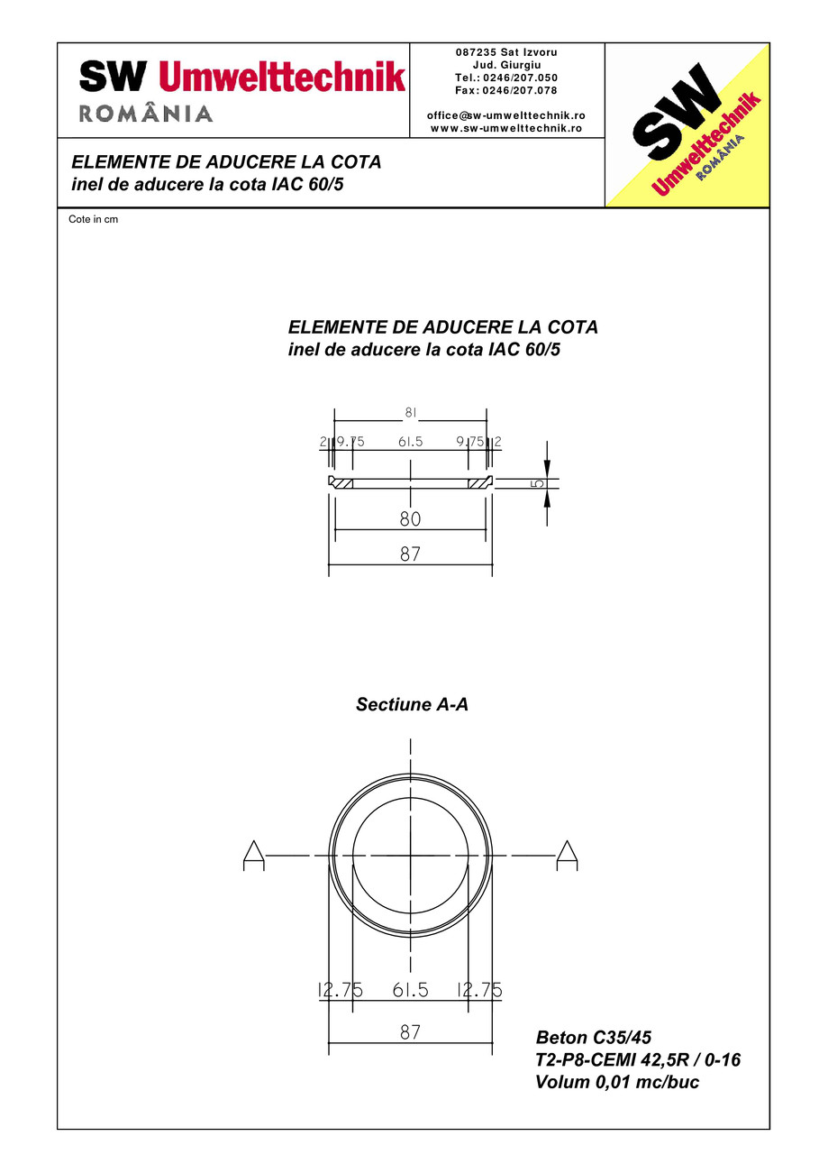 Pagina 1-CAD-PDF Inel de aducere la cota IAC 60.5 SW UMWELTTECHNIK Detaliu de produs 