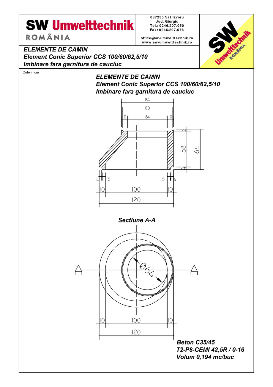 Pagina 1-CAD-PDF Element conic superior CCS 100.60.62,5.10 SW UMWELTTECHNIK Detaliu de produs 