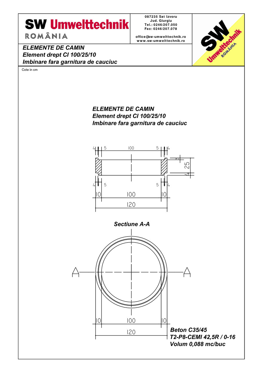 Pagina 1-CAD-PDF Element drept - inele CI 100.25.10 SW UMWELTTECHNIK Detaliu de produs 