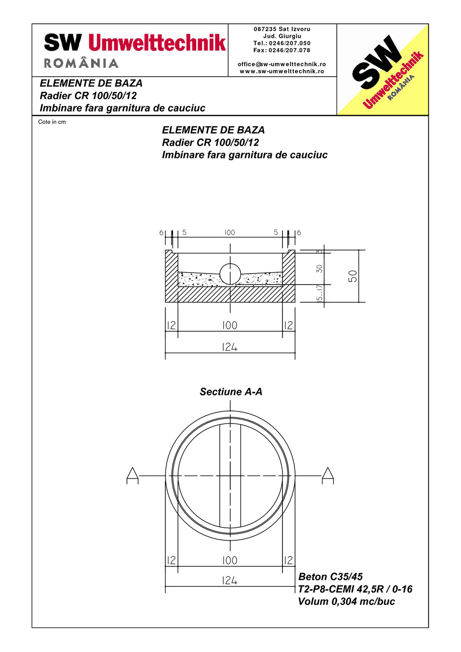 Pagina 1-CAD-PDF Radier CR 100.50.12 SW UMWELTTECHNIK Detaliu de produs 