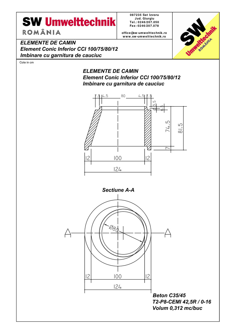 Pagina 1-CAD-PDF Element conic superior CCI 100.75.80.12 SW UMWELTTECHNIK Detaliu de produs 