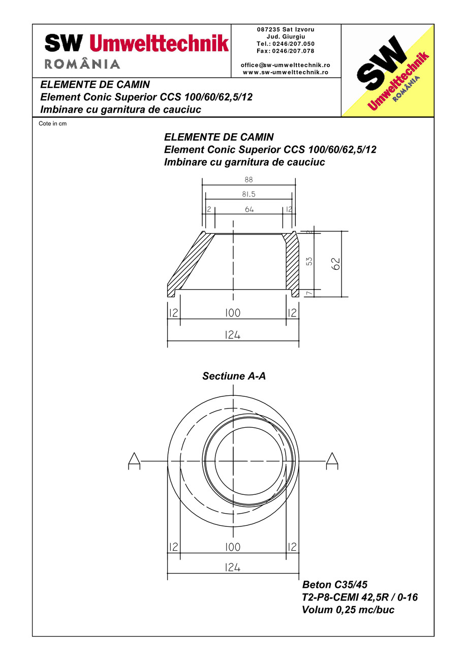 Pagina 1-CAD-PDF Element conic superior CCS 100.60.62,5.12 SW UMWELTTECHNIK Detaliu de produs 