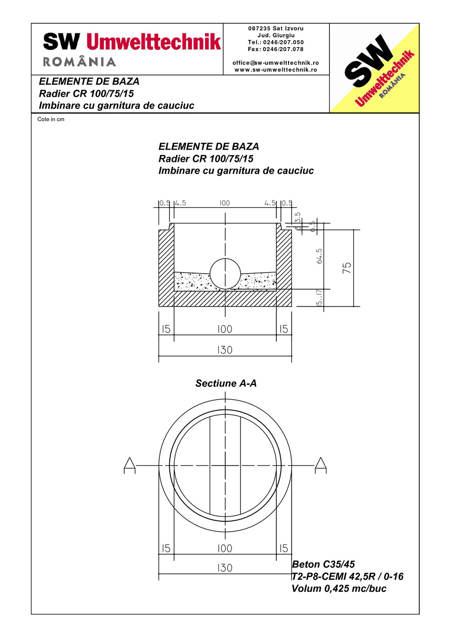 Pagina 1-CAD-PDF Radier CR 100.75.15 SW UMWELTTECHNIK Detaliu de produs 
