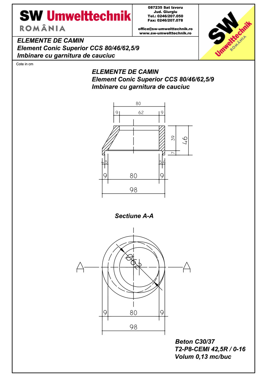 Pagina 1-CAD-PDF Element conic superior CCS 80.46.62,5.9 SW UMWELTTECHNIK Detaliu de produs 
