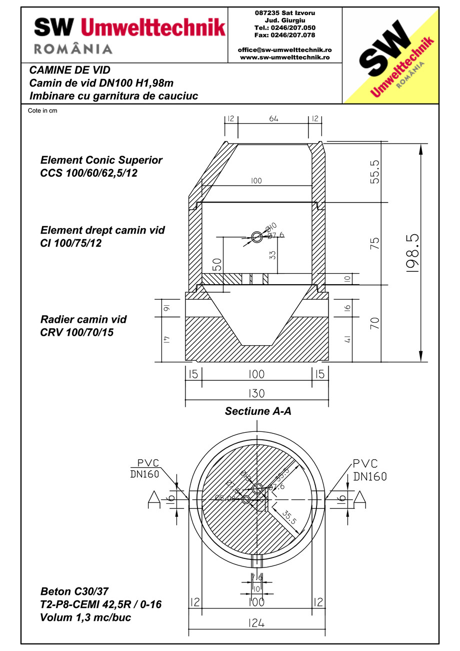 Pagina 1-CAD-PDF Camin de vid DN1000 H1,98cm SW UMWELTTECHNIK Detaliu de produs 