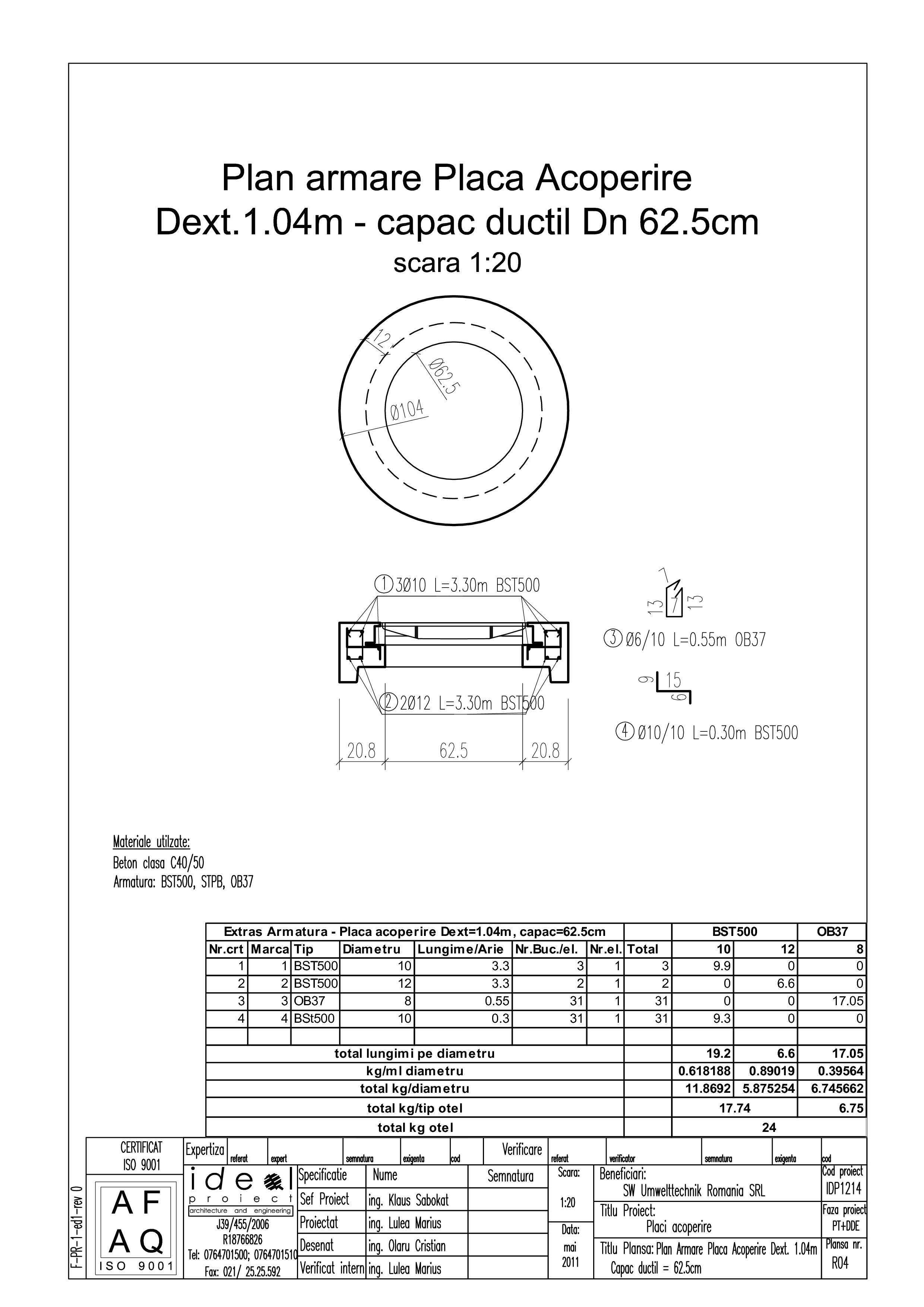 Pagina 1 - CAD-PDF Placa acoperire Dext1040 H200 cu CD DN625 SW UMWELTTECHNIK Detaliu de produs 