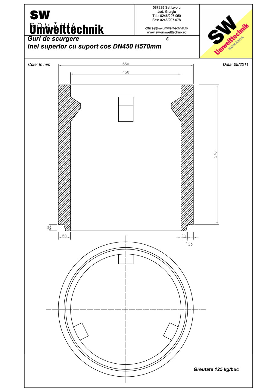 Pagina 1-CAD-PDF Plan Austria - inel superior cu suport cos DN450 H570 mm SW UMWELTTECHNIK Detaliu de produs 