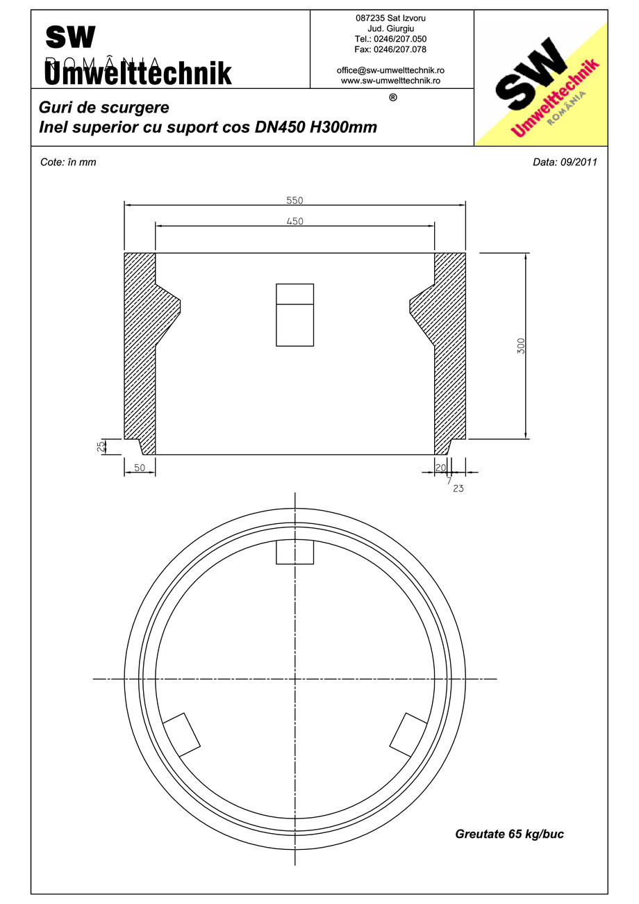 Pagina 1-CAD-PDF Plan Austria - inel superior cu suport cos DN450 H300 mm SW UMWELTTECHNIK Detaliu de produs 