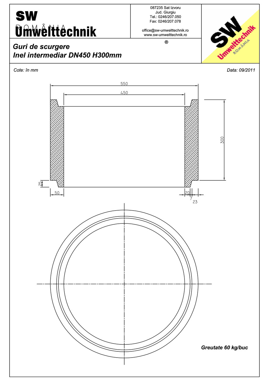 Pagina 1-CAD-PDF Plan Austria - inel intermediar DN 450 H300 mm SW UMWELTTECHNIK Detaliu de produs 
