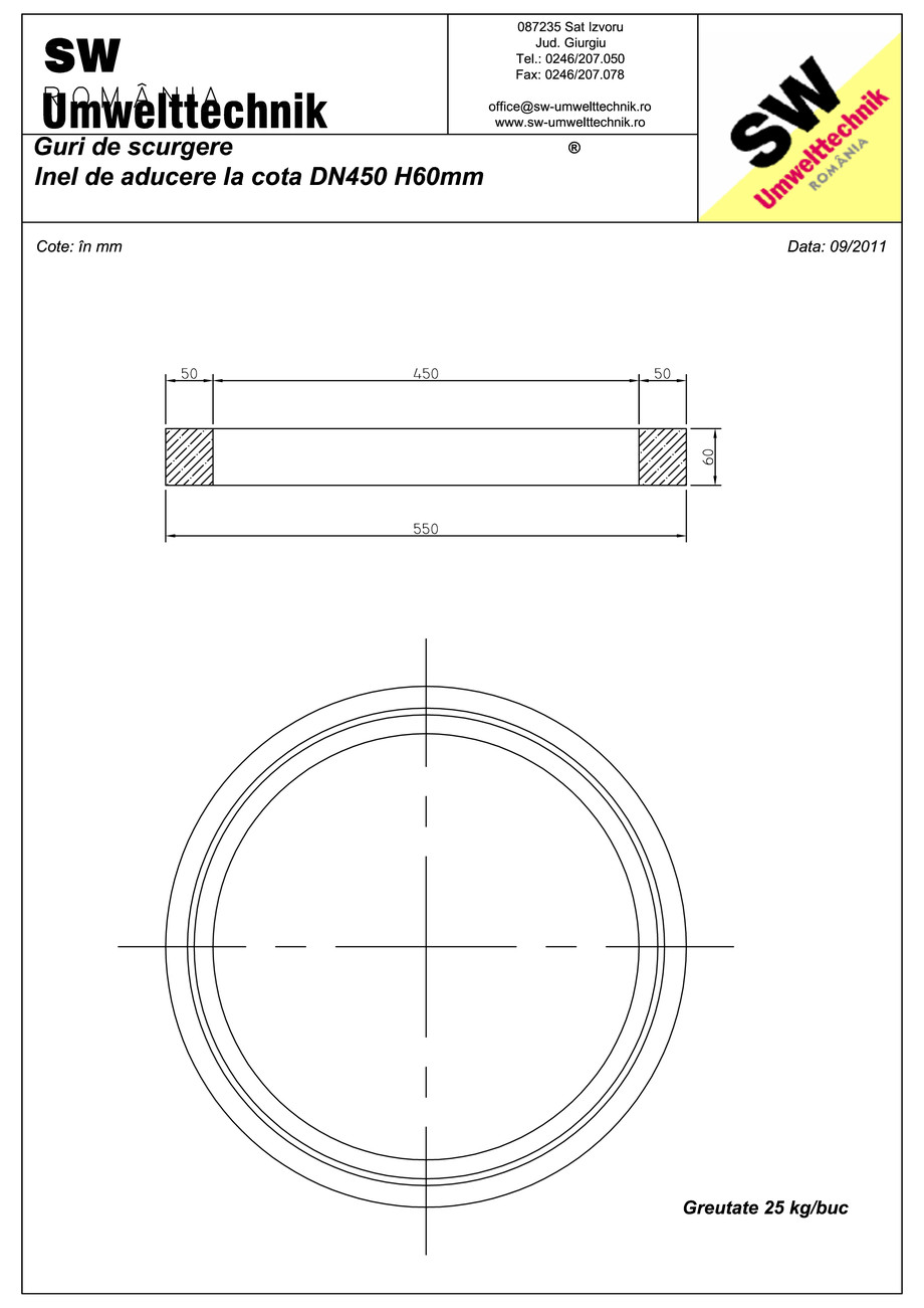 Pagina 1-CAD-PDF Plan Austria - inel de aducere la cota DN450 H60 mm SW UMWELTTECHNIK Detaliu de produs 