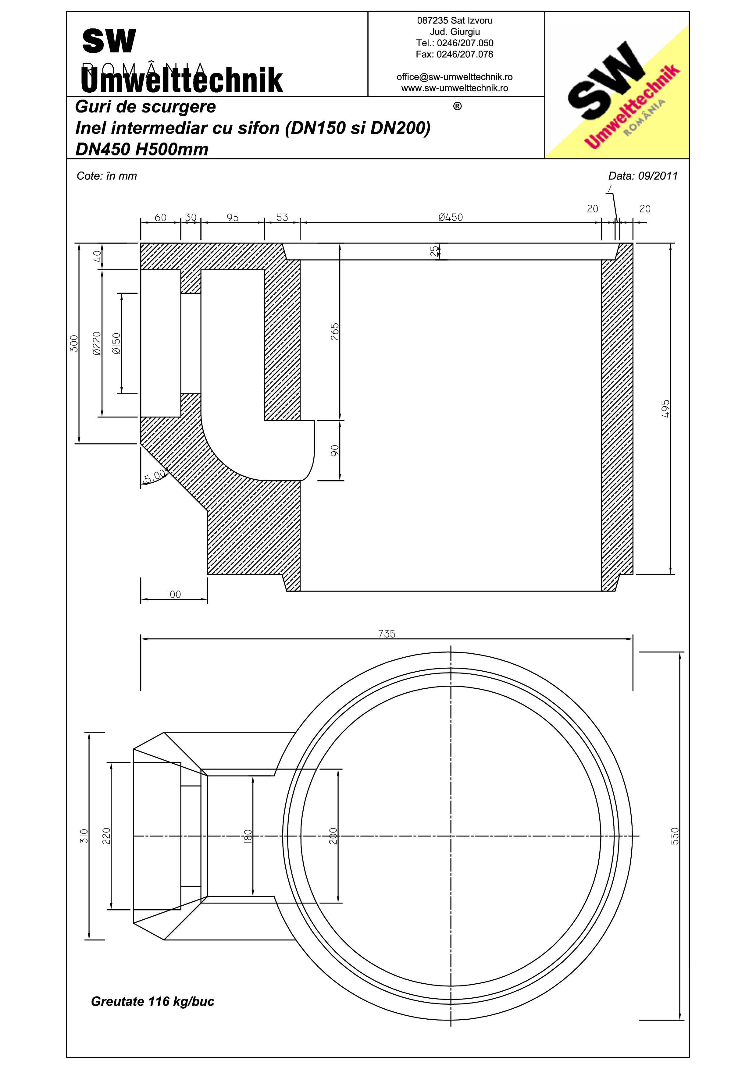 Pagina 1 - CAD-PDF Plan Austria - inel intermediar cu sifon DN150/DN200 SW UMWELTTECHNIK Detaliu de ...