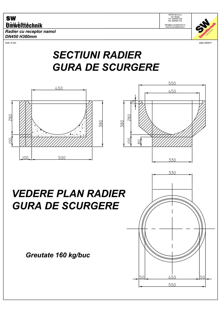 Pagina 1-CAD-PDF Plan Ortisoara - radier cu receptor namol SW UMWELTTECHNIK Detaliu de produs 