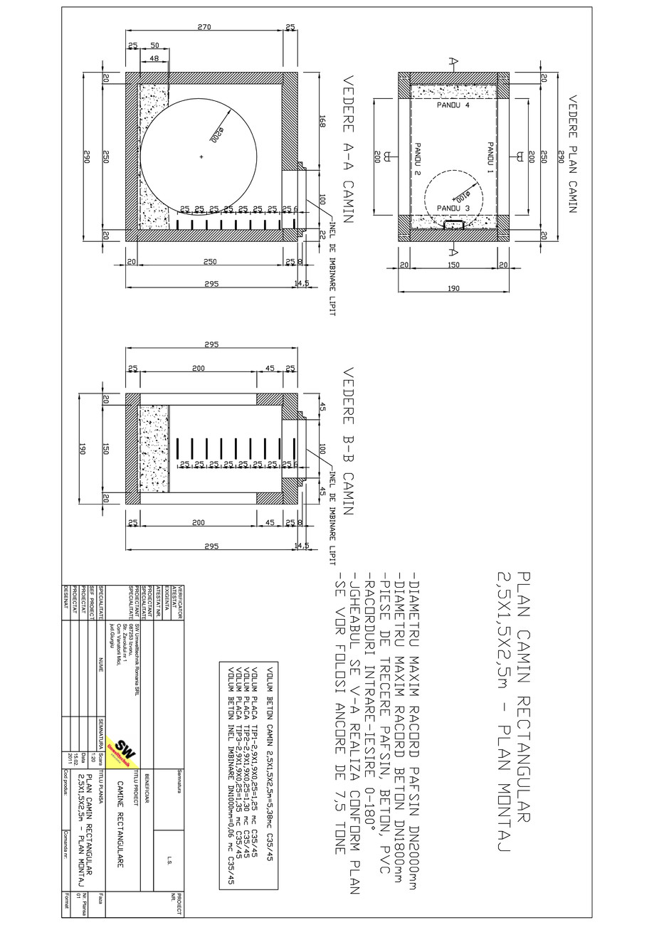 Pagina 1-CAD-PDF Camin rectangular 2,5X1,5X2,5m SW UMWELTTECHNIK Detaliu de produs 