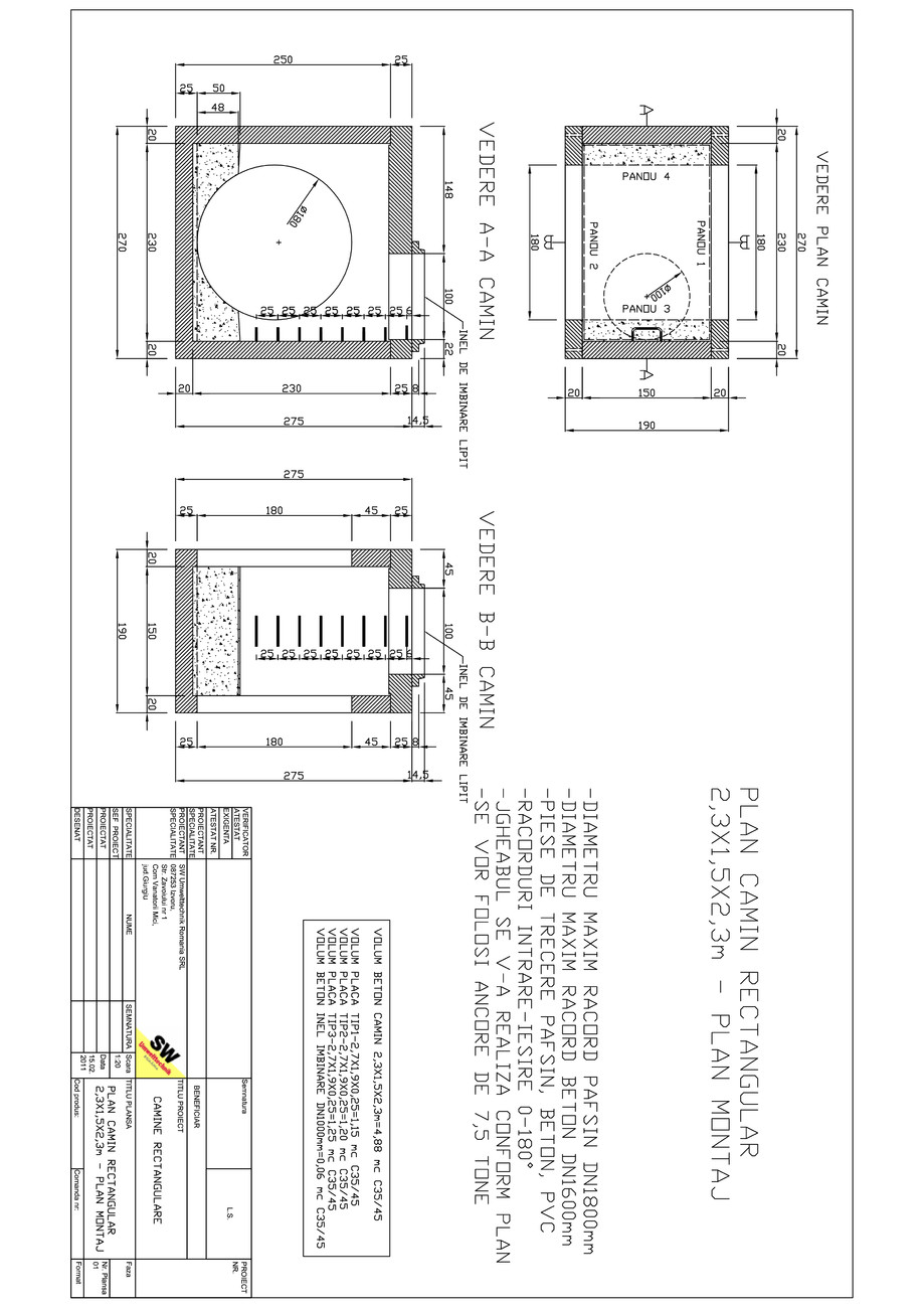 Pagina 1-CAD-PDF Camin rectangular Dint.2,3X1,5x2,3m SW UMWELTTECHNIK Detaliu de produs 