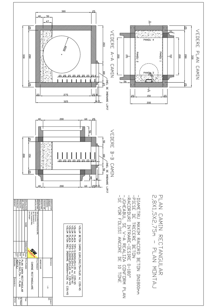 Pagina 1-CAD-PDF Camin rectangular Dint.2,8x1,5x2,75m SW UMWELTTECHNIK Detaliu de produs 