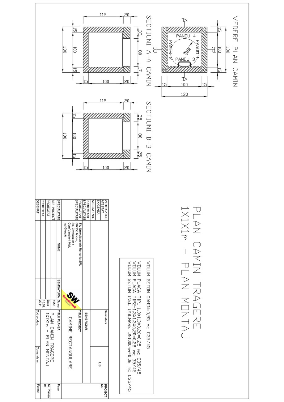 Pagina 1-CAD-PDF Camin tragere 1X1X1m SW UMWELTTECHNIK Detaliu de produs 