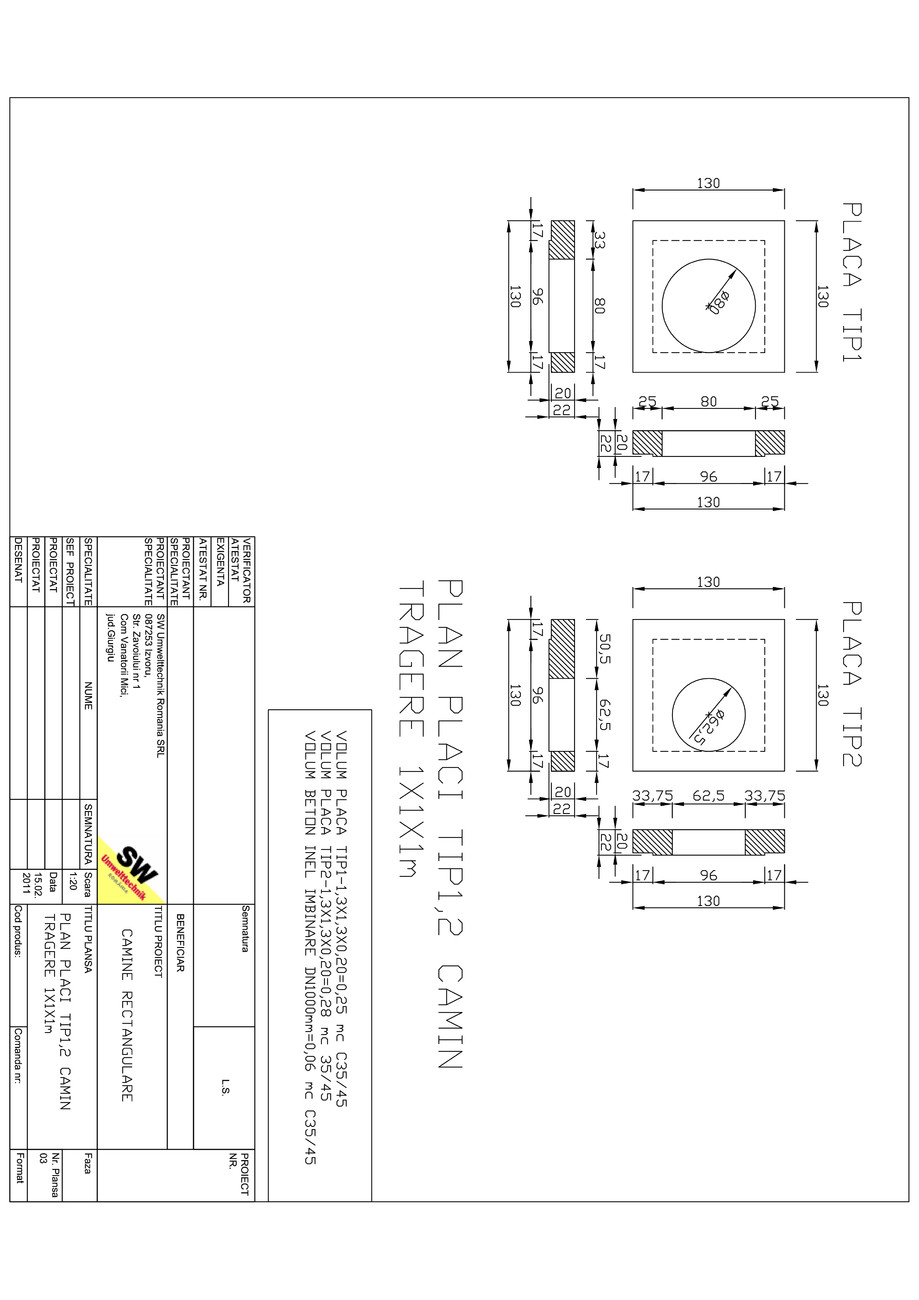 Pagina 1-CAD-PDF Placa camin tragere rectangular Dint.1x1x1m SW UMWELTTECHNIK Detaliu de produs 