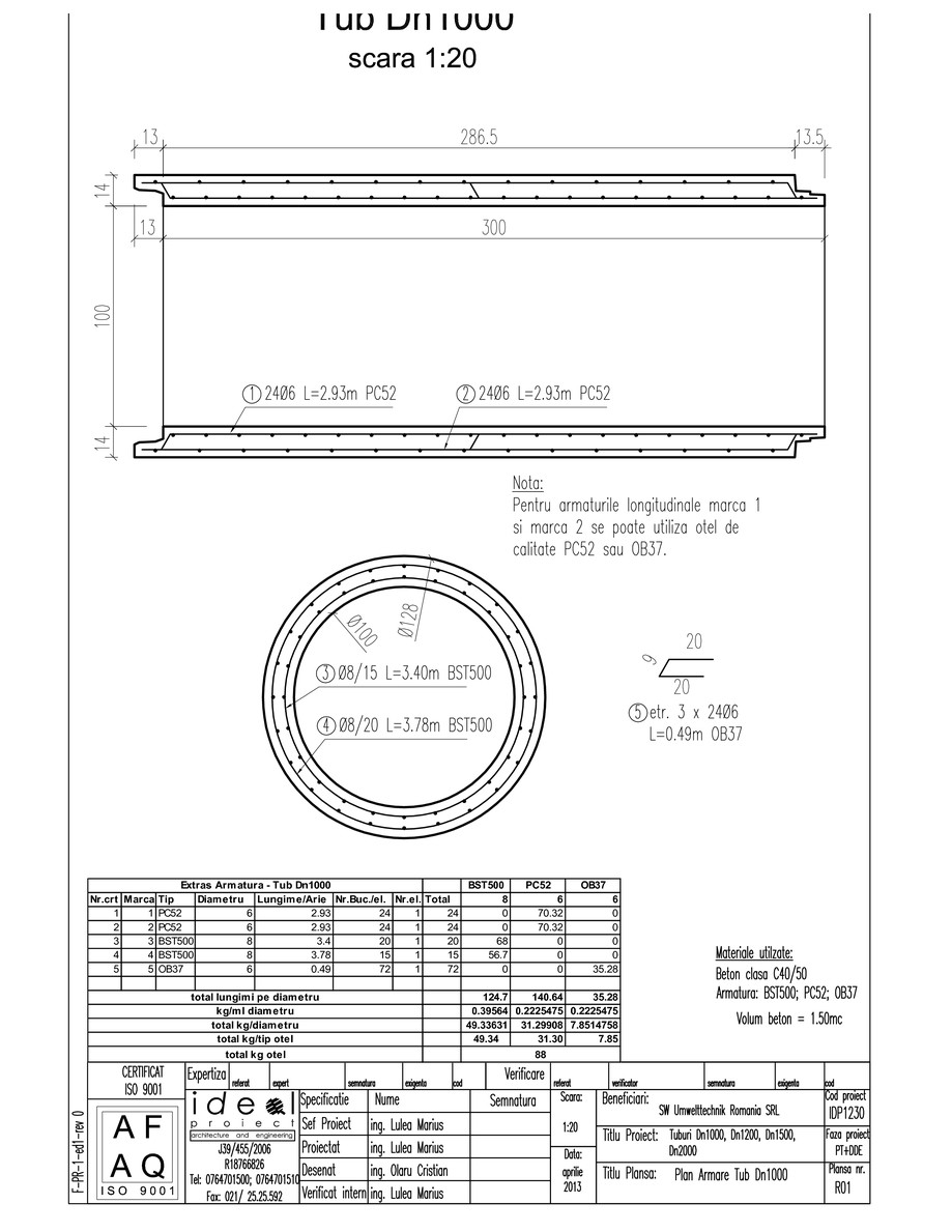 Pagina 1-CAD-PDF Tub DN1000mm L3m SW UMWELTTECHNIK Detaliu de produs 