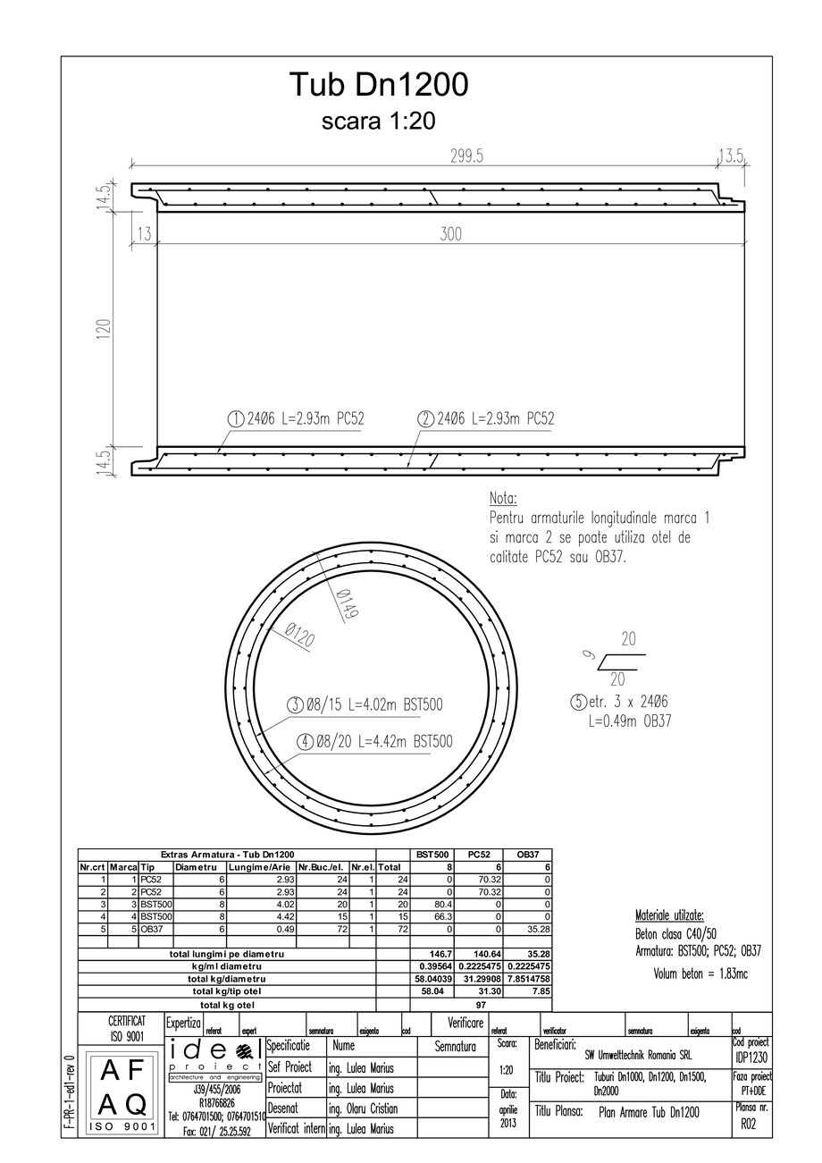 Pagina 1-CAD-PDF Tub DN1200mm L3m SW UMWELTTECHNIK Detaliu de produs 