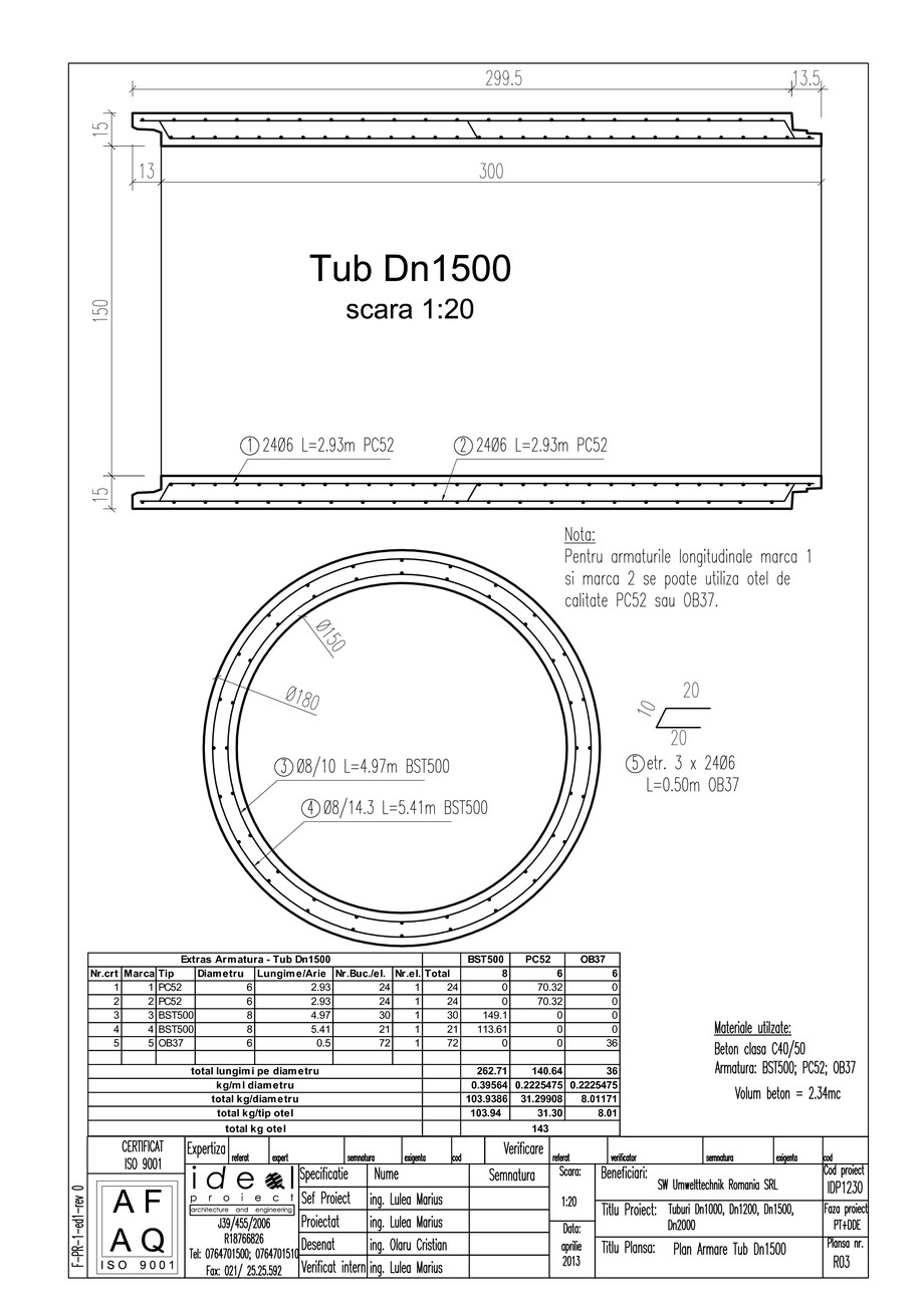 Pagina 1-CAD-PDF Tub DN1500mm L3m SW UMWELTTECHNIK Detaliu de produs 