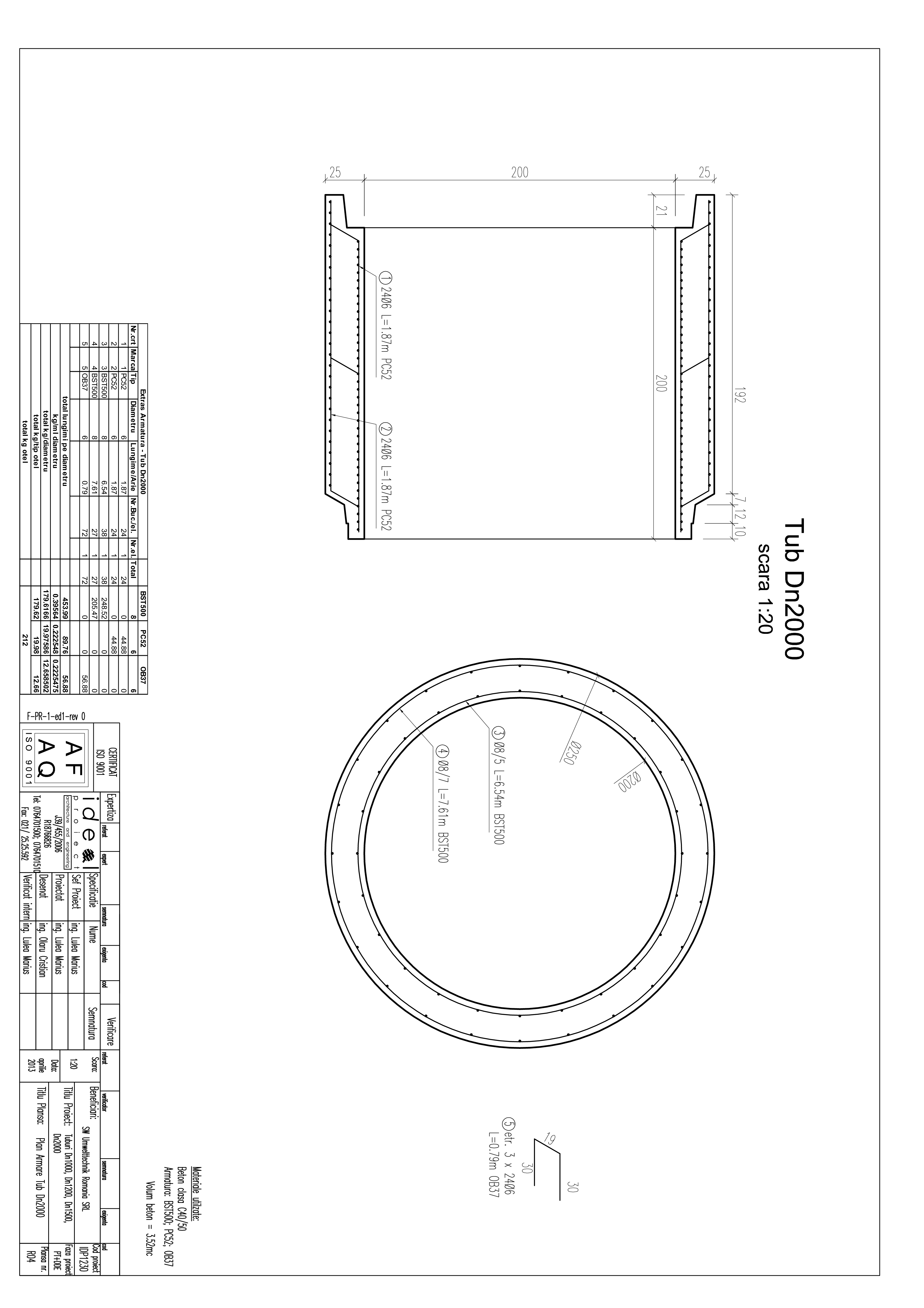 Pagina 1 - CAD-PDF Tub DN2000mm L2m SW UMWELTTECHNIK Detaliu de produs 