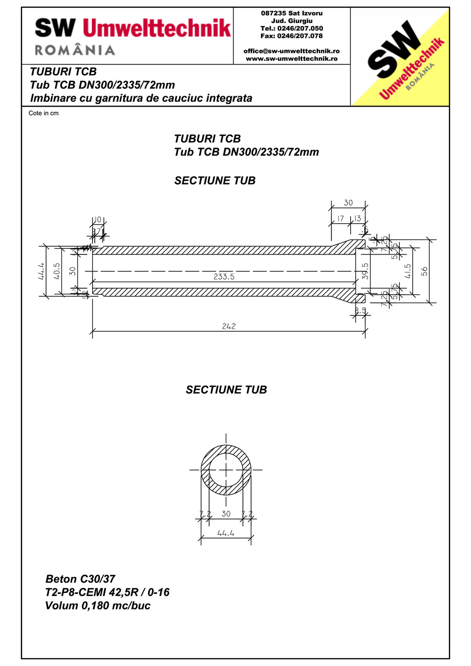 Pagina 1-CAD-PDF Tub TCB DN300 L2,3m SW UMWELTTECHNIK Detaliu de produs 