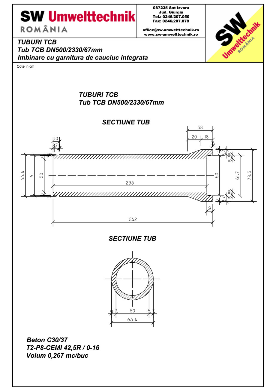 Pagina 1-CAD-PDF Tub TCB DN500 L2,3m SW UMWELTTECHNIK Detaliu de produs 