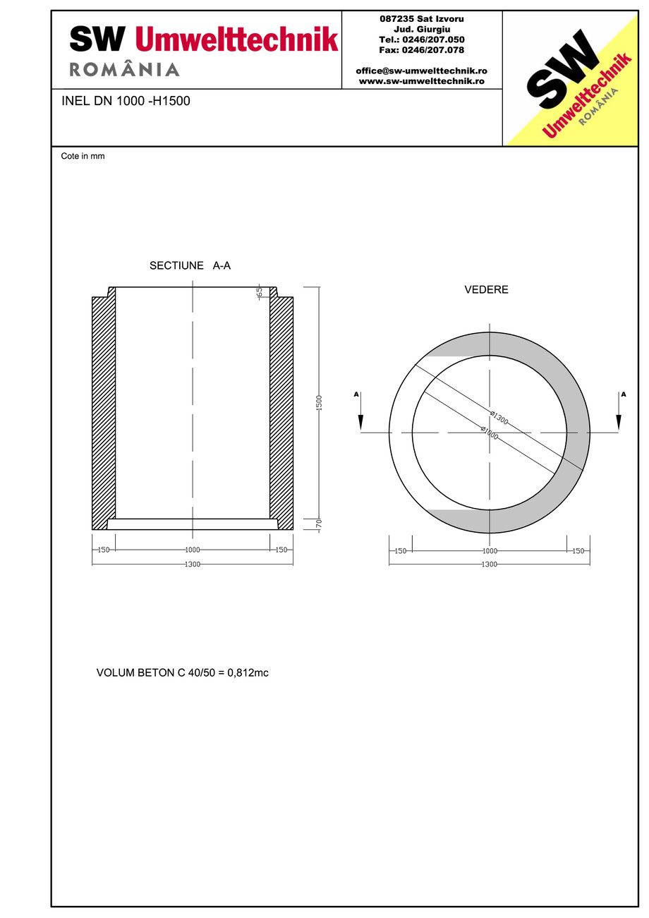 Pagina 1-CAD-PDF Inel DN1000 INEL H1500 SW UMWELTTECHNIK Detaliu de produs 