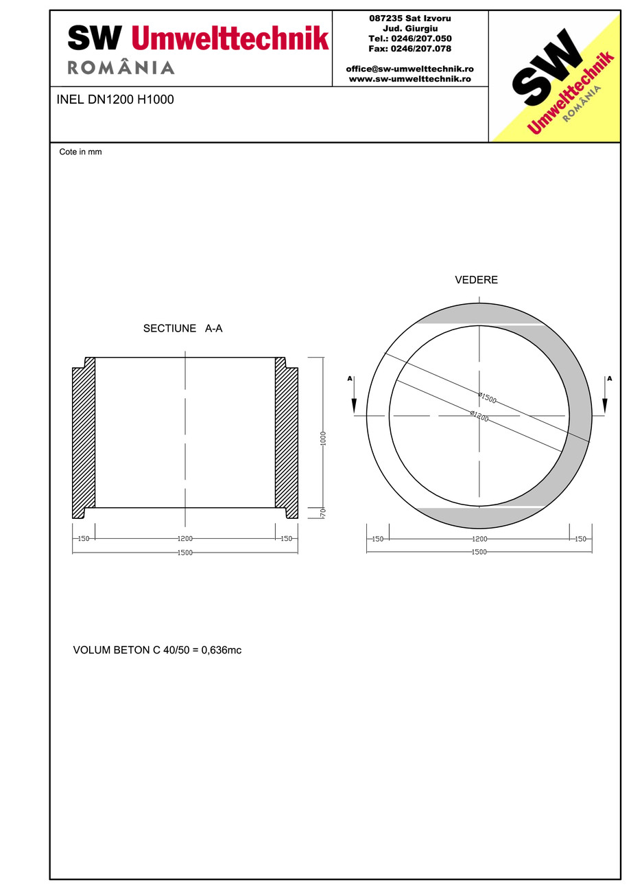 Pagina 1-CAD-PDF Inel  DN1200 INEL H1000 SW UMWELTTECHNIK Detaliu de produs 