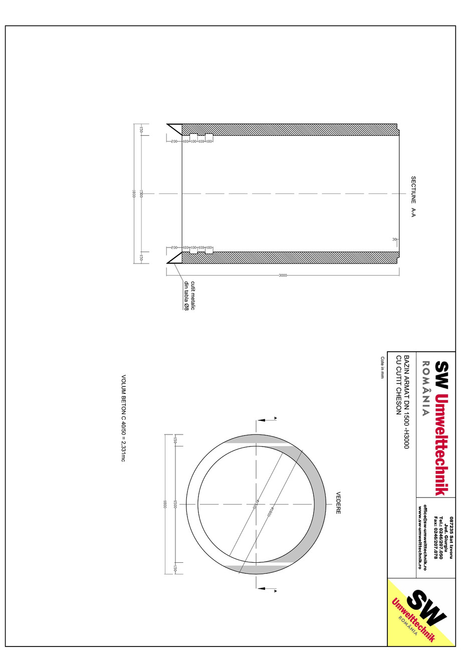 Pagina 1-CAD-PDF Bazin armat DN1500 CHESON H3000 SW UMWELTTECHNIK Detaliu de produs 