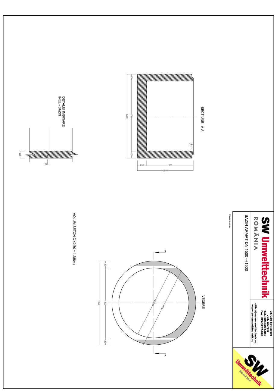 Pagina 1-CAD-PDF Bazin armat DN1500 H1000 SW UMWELTTECHNIK Detaliu de produs 