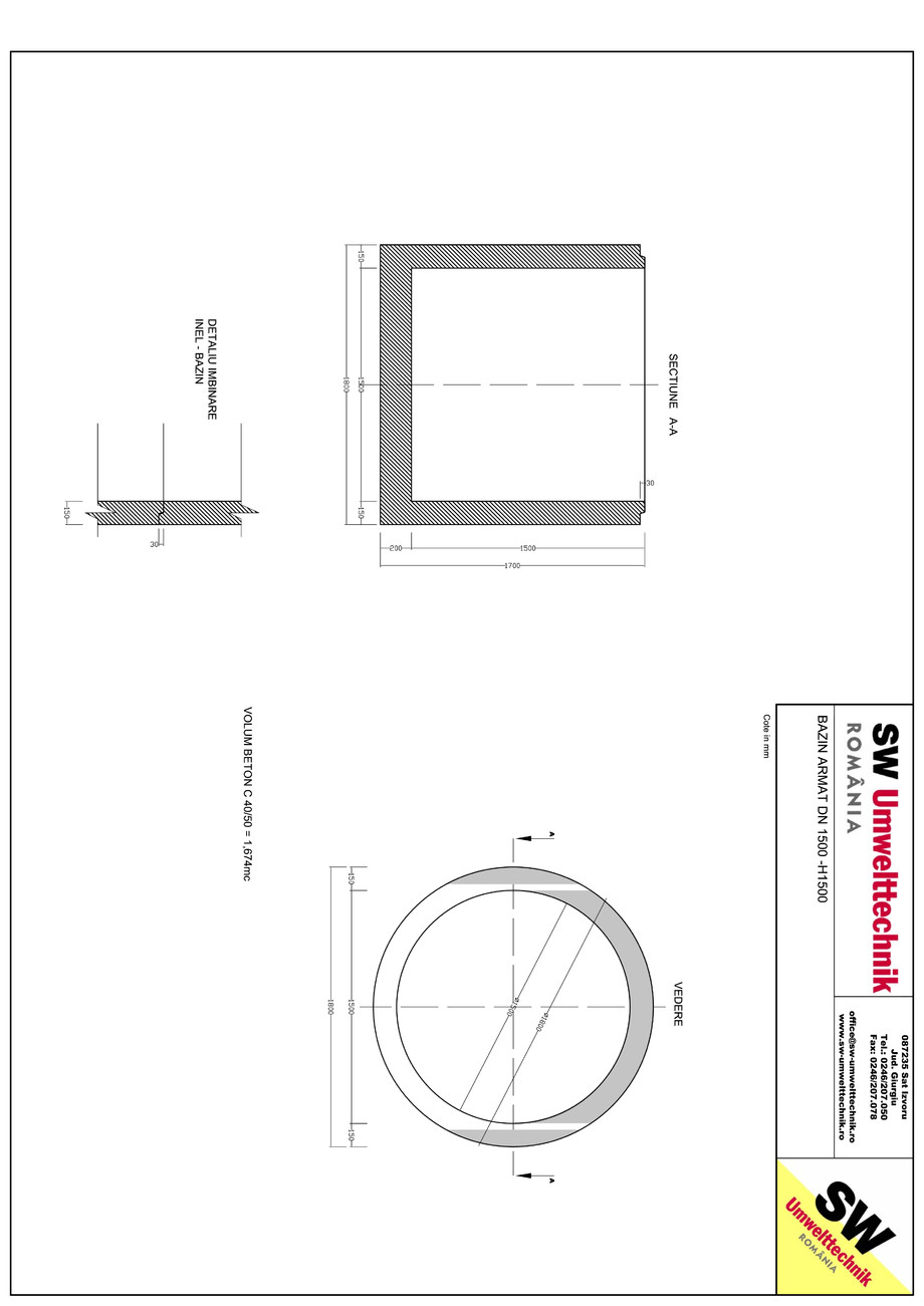 Pagina 1-CAD-PDF Bazin armat DN1500 H1500 SW UMWELTTECHNIK Detaliu de produs 