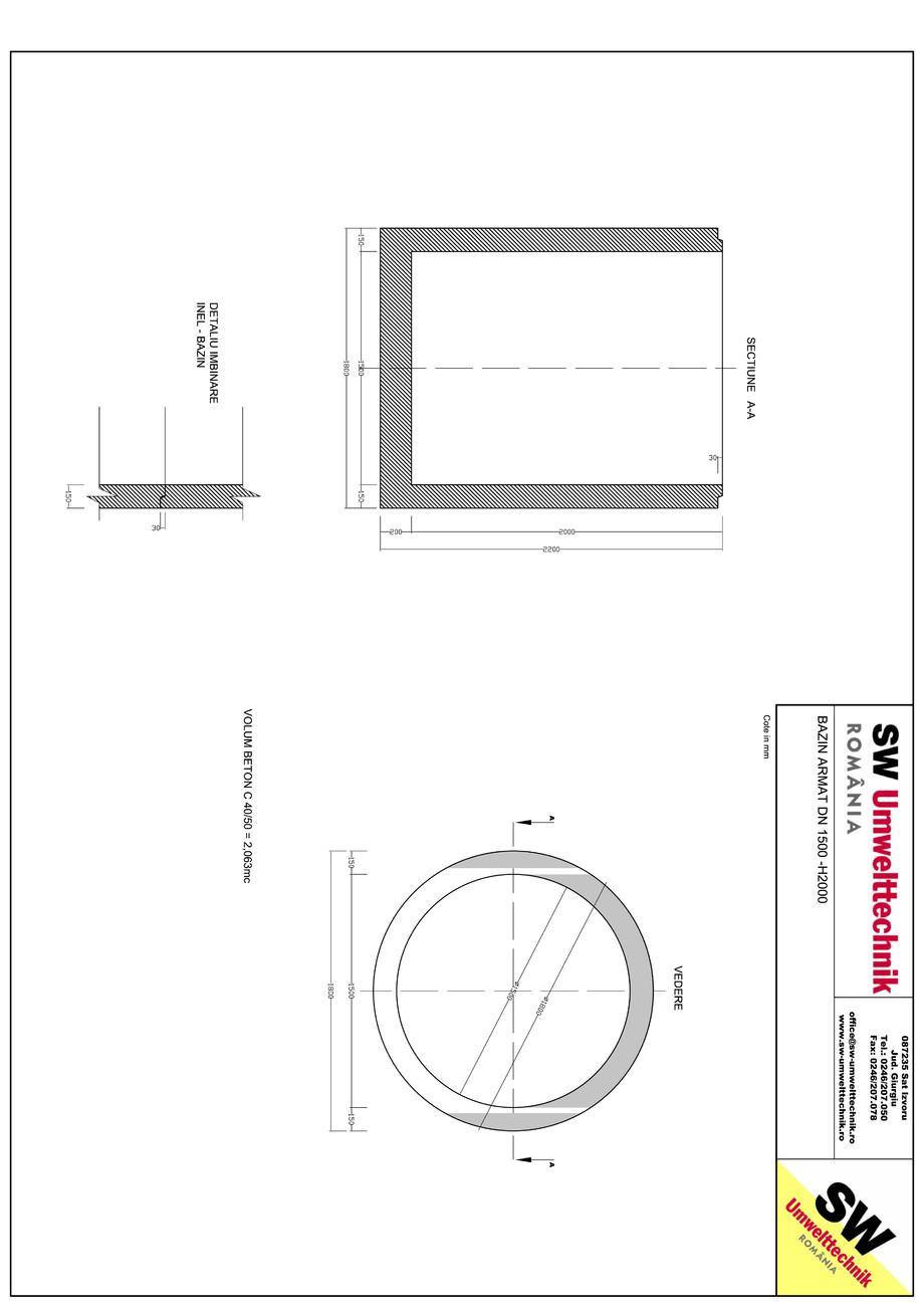 Pagina 1-CAD-PDF Bazin armat DN1500 H2000 SW UMWELTTECHNIK Detaliu de produs 