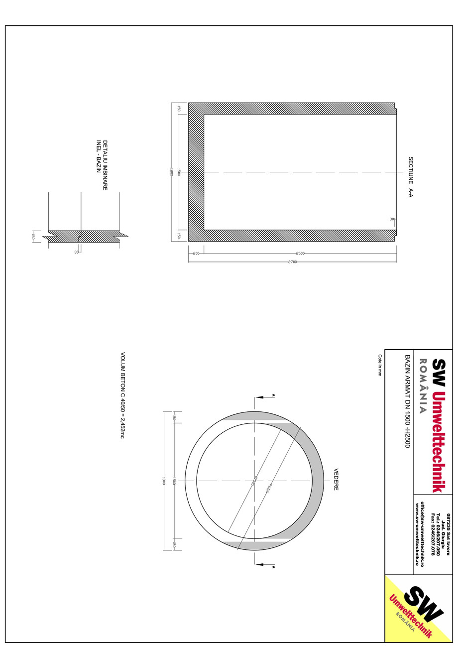 Pagina 1-CAD-PDF Bazin armat DN1500 H2500 SW UMWELTTECHNIK Detaliu de produs 