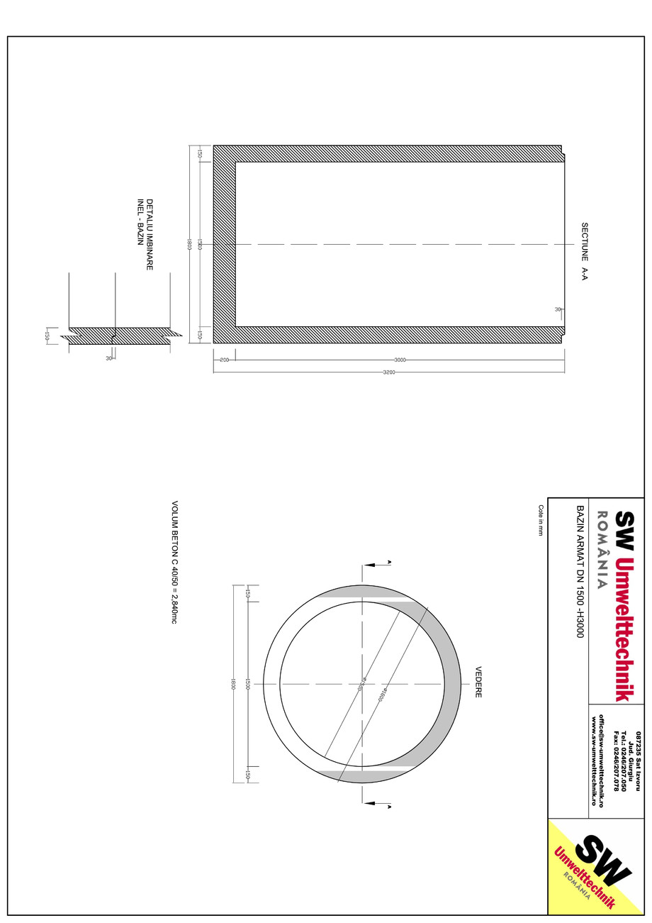 Pagina 1-CAD-PDF Bazin armat DN1500 H3000 SW UMWELTTECHNIK Detaliu de produs 