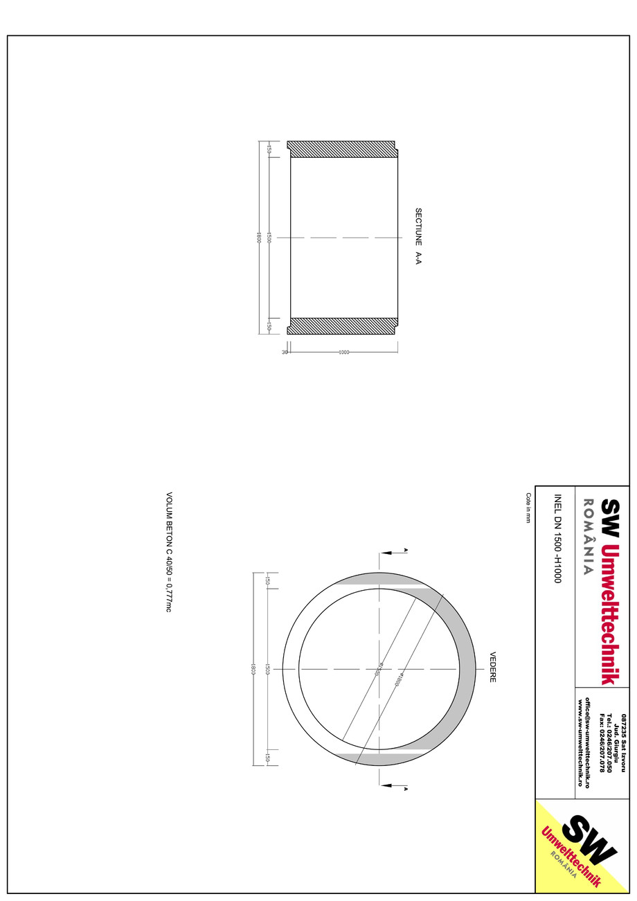 Pagina 1-CAD-PDF Inel DN1500 INEL H1000 SW UMWELTTECHNIK Detaliu de produs 