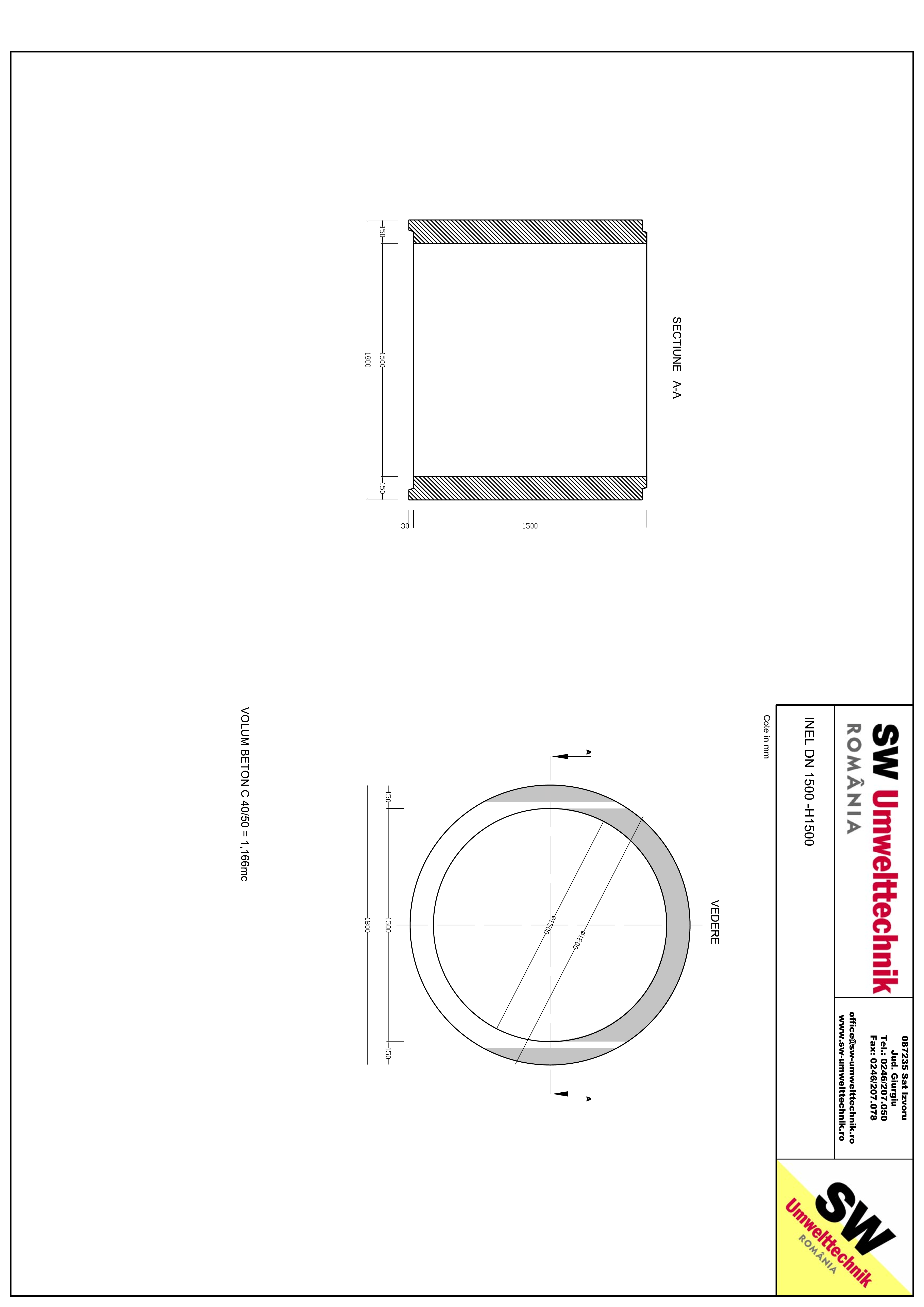 Pagina 1 - CAD-PDF Inel DN1500 INEL H1500 SW UMWELTTECHNIK Detaliu de produs 
