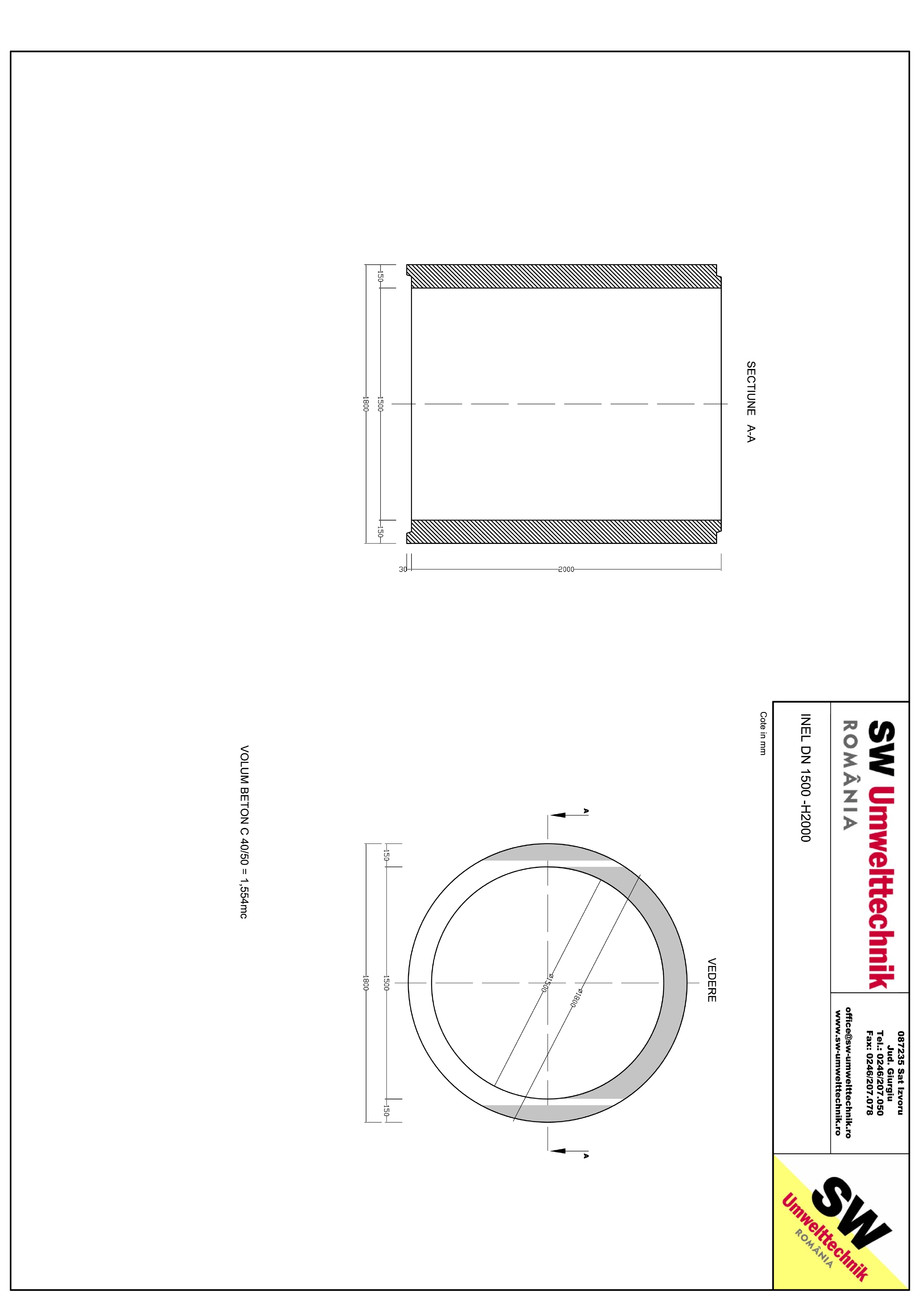 Pagina 1-CAD-PDF Inel DN1500 INEL H2000 SW UMWELTTECHNIK Detaliu de produs 