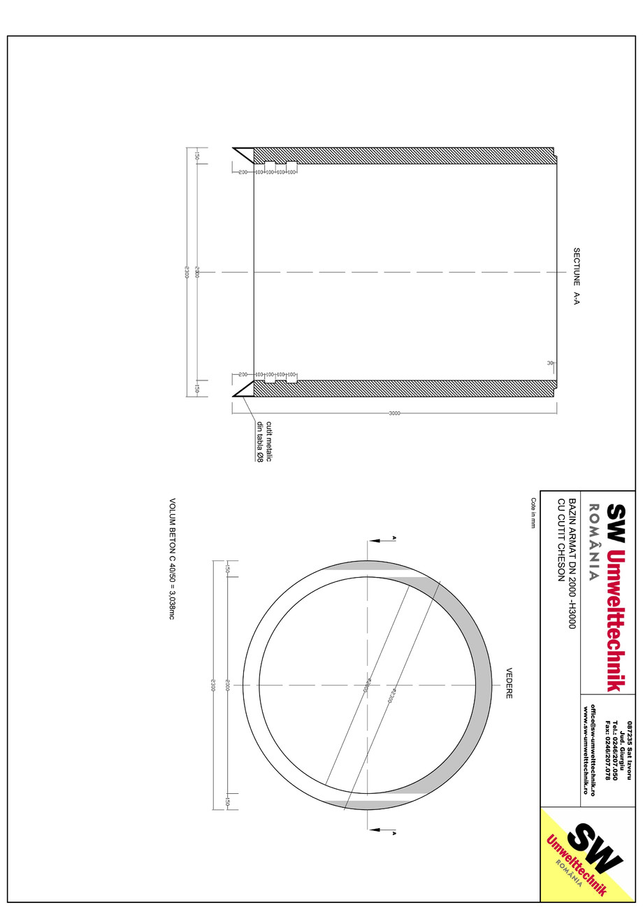 Pagina 1-CAD-PDF Bazin armat DN2000 CHESON H3000 SW UMWELTTECHNIK Detaliu de produs 