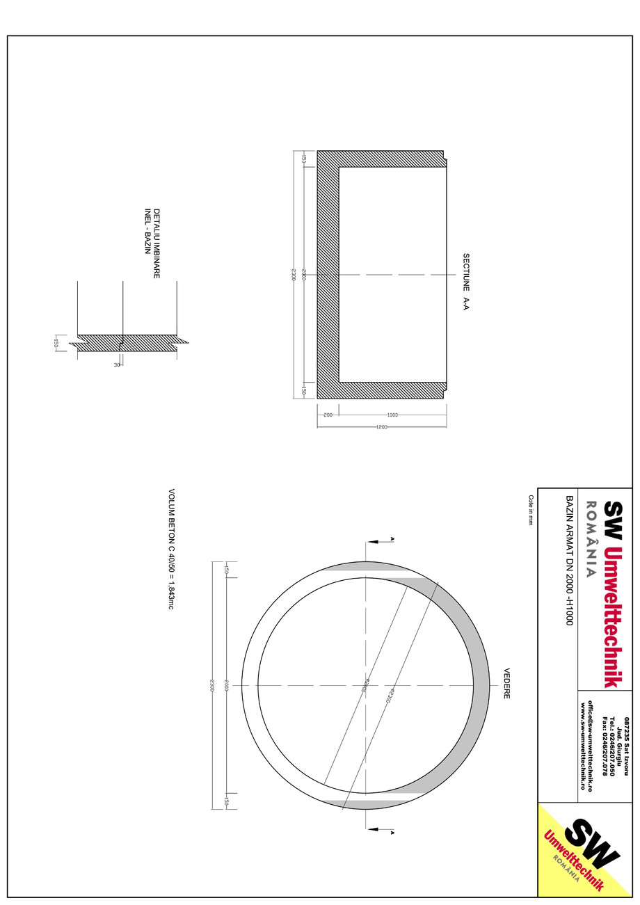 Pagina 1-CAD-PDF Bazin armat DN2000 H1000 SW UMWELTTECHNIK Detaliu de produs 