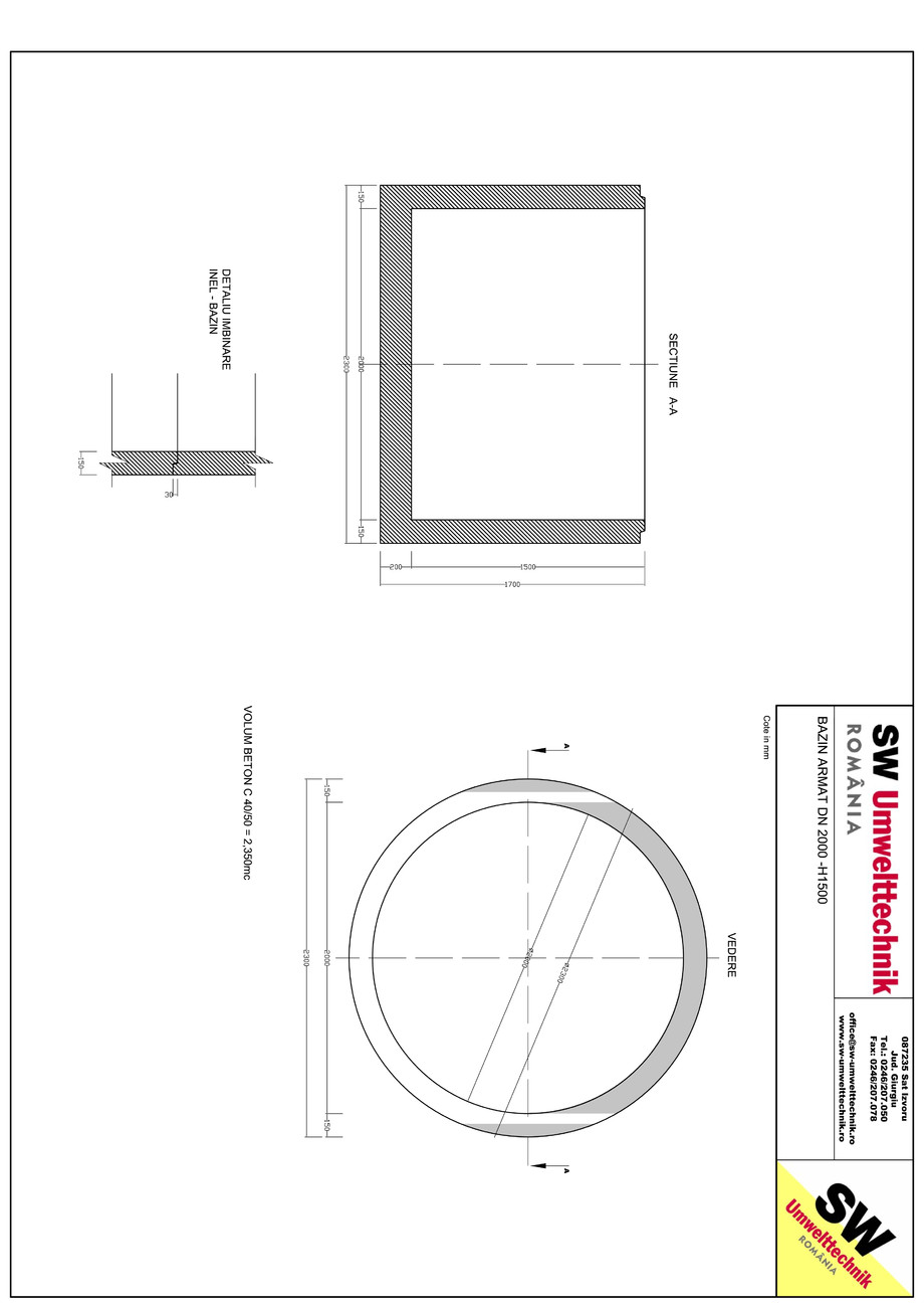 Pagina 1-CAD-PDF Bazin armat DN2000 H1500 SW UMWELTTECHNIK Detaliu de produs 